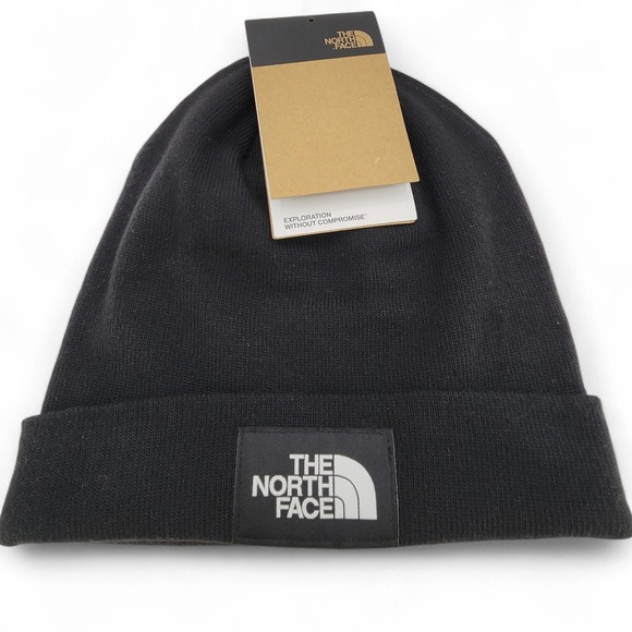 The North Face Recycled Dock Worker Beanie One Size Black Logo Cap NEW w/ Tag - Picture 1 of 12